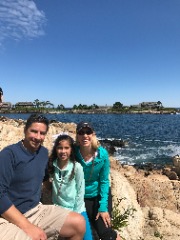 On a family vacation in Maine – Herb Vincent, daughter Kennedy and wife Jamey.